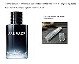 Dior Sauvage Men's Eau De Toilette Mini Travel Size Spray 2 ml / 0.06 Oz Plastic Vial Sample