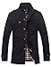 wantdo Men's Cotton Jacket Classic Military Stand Collar Chore Coat Black Small