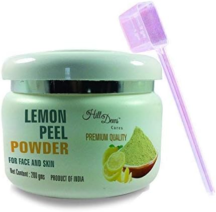 HillDews Organic Lemon Peel Powder 200 g With Spoon Natural Herbal Face Skin Cleanser Skin Whitening Glowing Skin