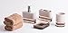 IMMANUEL 6-Piece MS Acrylic Two-Tone Brown White Bathroom Accessories Gift Set with Box, Toiletries Organizer, Modern Home Decoration, Tumbler, Soap Dispenser, Toothbrush Holder, Soap Dish Included