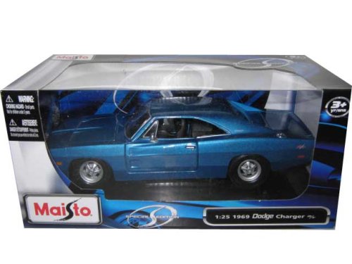 1969 Dodge Charger R/T Blue 1:25 Diecast Model Car