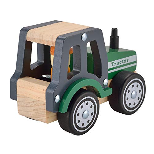 Wooden Roll Cars for Toddlers 2 3 Years Old, KIDS Toyland Push and Pull Car Toys for Kids, 3PCS Baby Toys Cars Set - Tractor, Truck and Cars, Educational Learning Vehicle Toys for Girls and Boys - Thumbnail 4