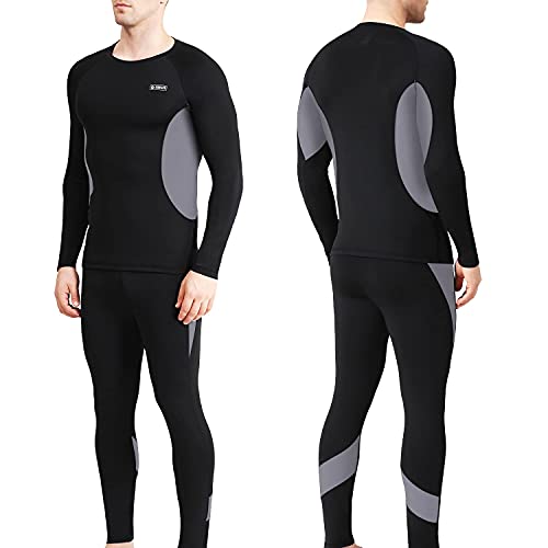 EONGOA Men's Thermal Underwear Set Long Johns Set with Fleece Lined