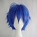 Anime Cosplay Synthetic Full Wig with Bangs 20 Styles Short Layered Fluffy Hair Oblique Fringe Full Head Unisex for Man and Women Girls Lady Fashion (Dark Blue)