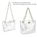 Multifunction Clear Chain Tote with Turn Lock Womens Shoulder Handbag (Smoke Gray)