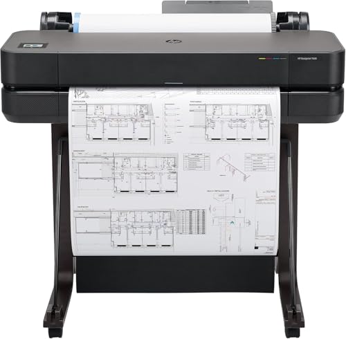 HP DesignJet T630 24-inch (5HB09D), Large Format Printer, Plotter, Standard A4-A1, 76 A1 Prints/Hour, Wi-Fi, Ethernet, USB, 2400x1200 dpi, Recycled Metal, 1-Year Warranty, HP Click, Black