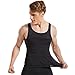 HANERDUN Mens Slimming Body Shaper Vests Undershirt Abs Abdomen Slim, Black, Medium