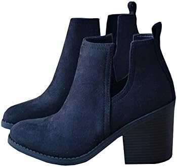 Ankle Boots for Women Booties Heels Black leather Fall Ladies Pointed Toe