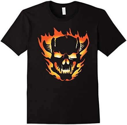 Mens Jack O Lantern Pumpkin Fire Demon of Doom t-shirt Halloween XL Black