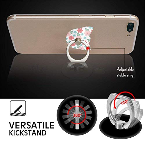 Phone Stand Summer Flower Cat Type Ring Mobile Phone Holder Adjustable 360° Rotation Finger Grip Holder for IPad Phone X/6/6s/7/8/8 Plus/7, Galaxy S9/S9 Plus/S8/S7 Android Smartphone