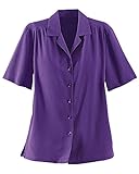 Donnkenny Solid Camp Shirt, Pansy, 3X
