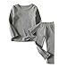 Toddler Boys Girls Thermal Underwear Long Sleeve T-Shirt Leggings 2Pcs Kids Winter Base Layer Set, 12Months-8Yearsthumb 1