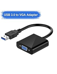 Adaptador USB-3.0 a VGA, convertidor de vídeo multipantalla para PC, soporte de tarjeta de vídeo externa, proyector, HDTV Windows 10 8.1 8 7 XP (Black20)