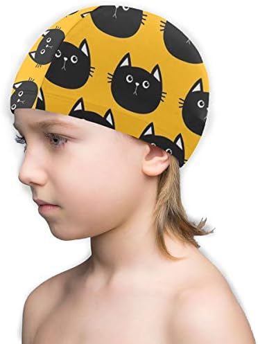 Kids Novelty Swim Cap Black Cat 