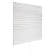 Luxr Blinds Pleated Fabric Shades with Pull Cord Operation: Easy Installation Light Filtering Blinds- White, 36