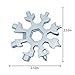 18-in-1 Stainless Steel Snowflakes Multi-Tool Card, Snowboarding Multi-Tool Screwdriver Tool for Opener Key chain/Bottle Opener/Outdoor Travel Camping/Fashion Pendant Pocket/Gift for Men(silver)