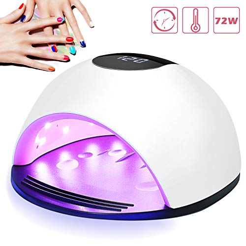 UV LED Nail Dryer, Vimpro Gel UV Nail Lamp 72W Curing Lamp Professional Nail Cure Light with 4 Timer Setting, Automatic Sensor for Gels Polishes