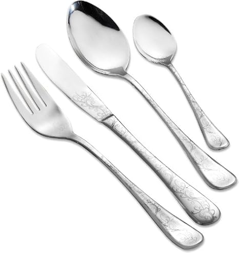 Esmeyer 208-082 Cubertería Celine, 24 piezas, con Grabado Láser Zarcillo: Amazon.es: Hogar