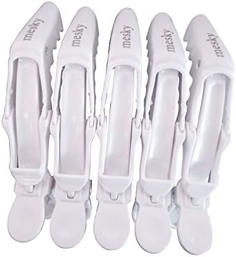 Alligator Hair Clips,Mesky 5 Pcs White Styling Hair Clips - Sectioning Plastic Duck Hair Clips for Women and Girls