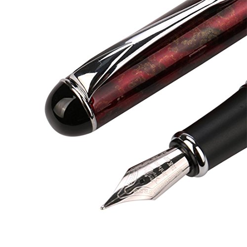 JinHao X750 Fountain Pen Matte Frosted Deluxe Black Extra Fine Nib (C)