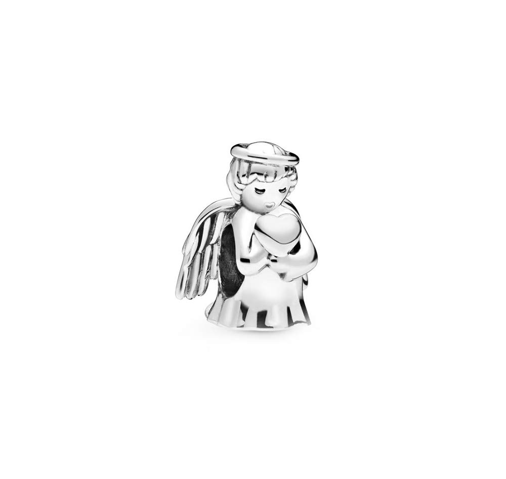 FGT Guardian Angel Charm fits Pandora Moments Bracelets Heart Sterling Silver Protection Jesus Cross