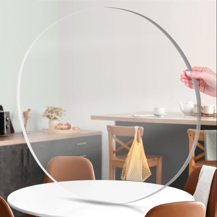 Photo 1 of Art3d 2Pcs 1/8" Round Clear Acrylic Sheets, 20 Inch Diameter Transparent Circle Blanks, Round Plexiglass Disc, Circle PET Panel for DIY, Cake, Crafts, Table Top