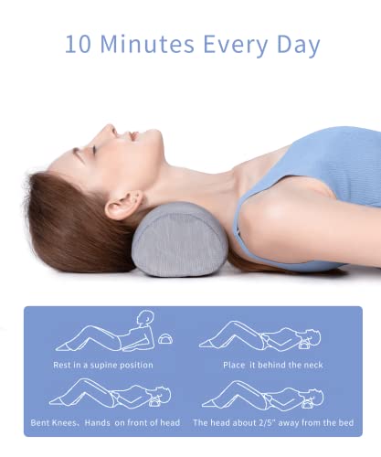 Neck and Shoulder Pain Relaxer,Cervical Traction Device for TMJ Headache Pain Relief,Cervical Spine Alignment Chiropractic Pillow,Neck Cloud Stretcher Massager for Tension Muscle Relax Therapy