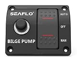 SEAFLO 3-Way Bilge Pump Switch Panel (Automatic-Off-Manual) 12v 24v w/Built-in 15A Circuit Breaker