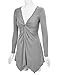 Made By Johnny MBJ Womens Long Sleeve Knot Baby Doll Tunic Top XL Heather_Grey