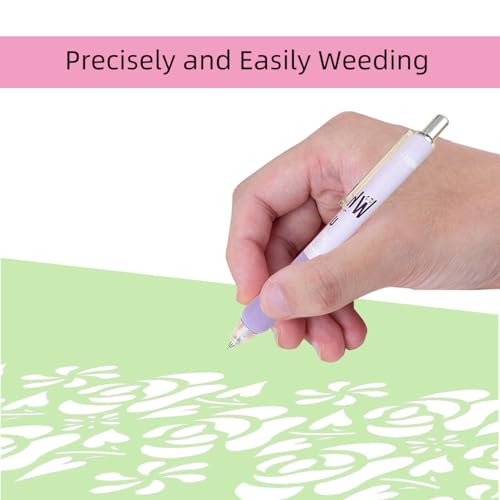 aigHOMnE 2 Piece Pin Pen Weeding Tool for Vinyl, Precision Weeding Pen Tools Quick Air Release Tool Pinpen for Craft Projects Pen Weeder Pokey Tool (2 Piece Random Color)