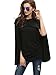 SheIn Women's Round Neck Cape Blouse Casual Cotton Poncho Top