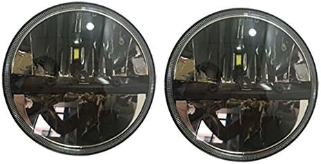 a pair 7 inch Round LED Headlight with 7” bracket ring for Jeep Wrangler Jk Tj Hummer
