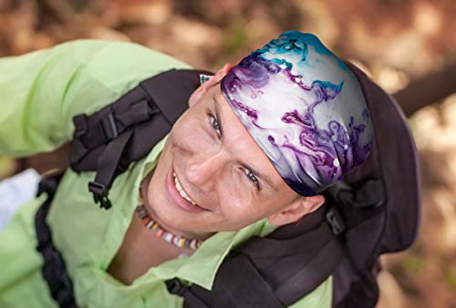 WIRESTER Bandana Mask, Headwear, Scarf for Running, Cycling, Fishing, UV Protection - Purple Mixed Oil Paint, Medium