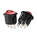 uxcell Red Lamp Backlit On/Off 3 Terminal SPST 2 Position I/O Mini Round Button Toggle Light Rocker Switch AC 250V/10A 125V/12A
