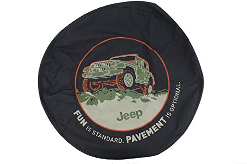 Genuine Jeep Accessories 82210886AB Cloth Spare Tire Cover with Fun Is Standard Emblem Logo