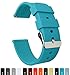 BARTON WATCH BANDS 18mm Aqua Blue Soft Silicone Quick Release Straps