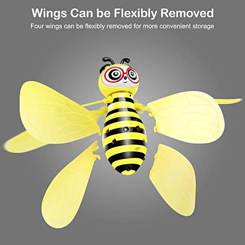 SALNIER Flying Ball Toys, Bee Flying RC Toy for Kids Boys Girls Gifts Rechargeable Light Up Drone Infrared Induction Helicopter with Remote Controller for Indoor and Outdoor Games - Thumbnail 3