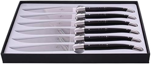Forge de Laguiole Steak Knife Set, 6 parts, horn tip, Stainless