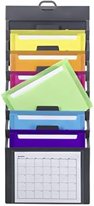 Smead Cascading Wall Organizer, 6 Pockets, Letter Size, Gray/Bright (92060)