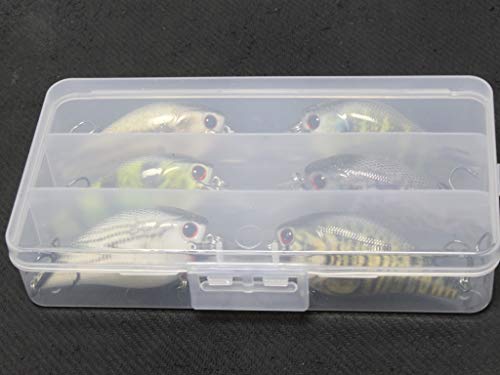 6 Hard Baits Fishing Lures in One Tackle Box Crankbait RealSkin Painting for Bass Fishing HC25KB