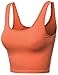 Xpril Basic Solid Sleeveless Crop Tank Tops Orange Size M