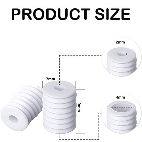 MOTOBA Elastic Cord Locks Silicone Toggles for Drawstrings Elastic Cord Adjuster with Stringing Tool for Adults Kids (Cylinder, 100pcs White)
