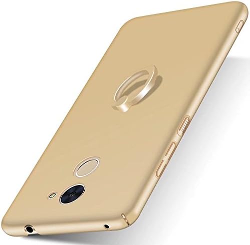 XMT Huawei Enjoy 7 Plus,Huawei Y7 Prime 5.0" Case,PC Hard Gel Back Case Cover with Ring Stand for Huawei Enjoy 7 Plus,Huawei Y7 Prime Smartphone (PCDK-Gold)