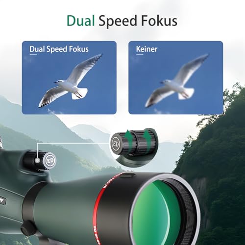 Svbony SV406P ED Spotting Scope 20-60X80mm 1.25" Zoom Scopes with Double Focus FMC BAK4, Spotting Scope for Birdwatching Random Astronomical Photography