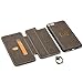 Iphone 6 Plus Leather Wallet Phone Case Kickstand Protective Flip Cover Magnetic Detachable Back Case With Card Slots Deep Brown Cover