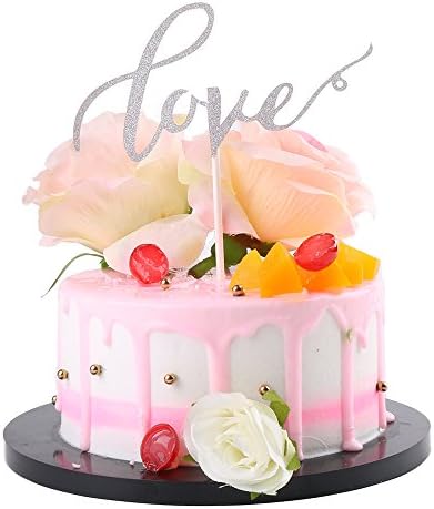 Sunny ZX LOVE Cake Topper for Wedding Party Decorations Silver