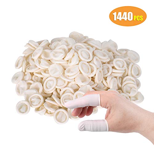 ADrivWell 1440pcs Anti-Static Finger Cots Rubber Fingertips General Purpose Disposable Latex Powder Free Protective Finger Gloves for Electronic Repair,Nail Art,Crafting Industrial 4 Mil Thick