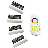 Bsod Mi Light 4-Zone Group Wireless RF Remote Controller + 4pcs 2.4G DC12/24V 4-zone LED Controller (4RGB controllers+4-zone RGBW Touch remote)