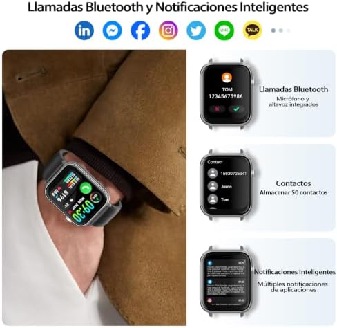 Reloj Inteligente Hombre Mujer con Llamadas Bluetooth