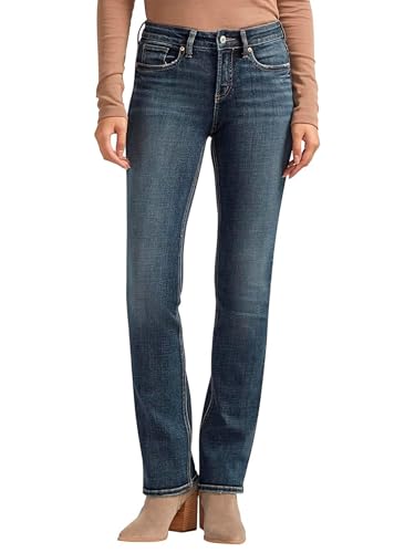 Silver Jeans Co. Suki Mid Rise Curvy Fit Slim Bootcut Jeans at Amazon
